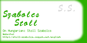 szabolcs stoll business card